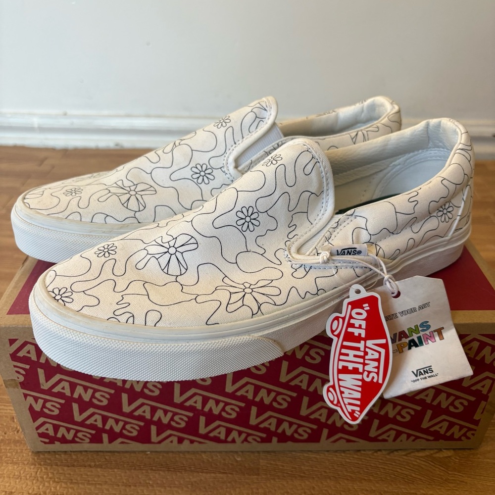 Vans Classic Slip-On U-Paint “Camo Daisy” NWT Men’s 9 Women’s 10.5 - Picture 8 of 12
